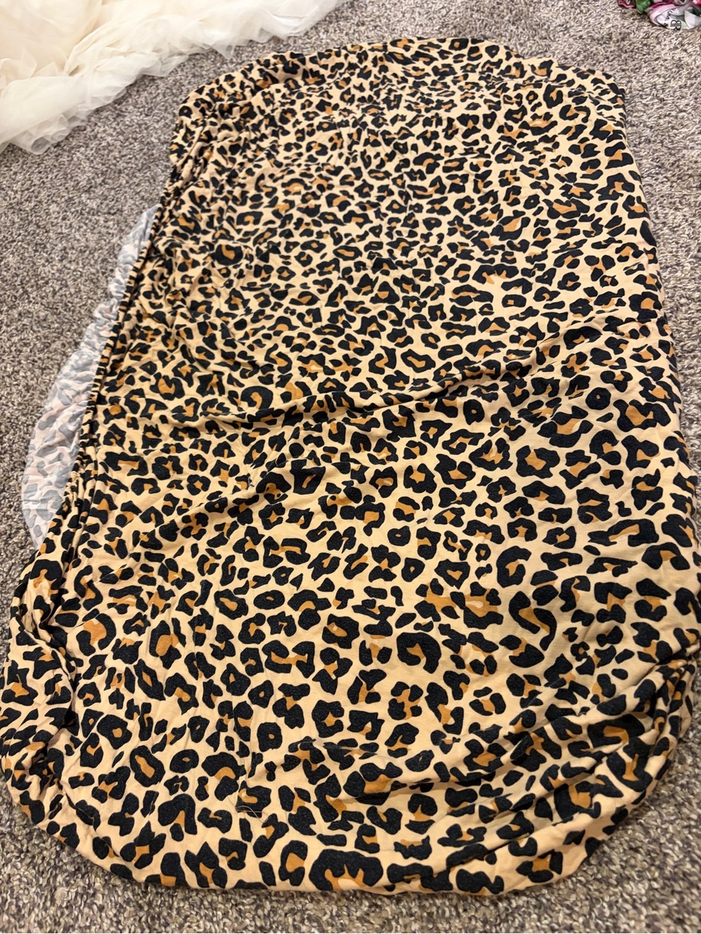 Posh Peanut Leopard Print Crib Sheet in Black & Tan